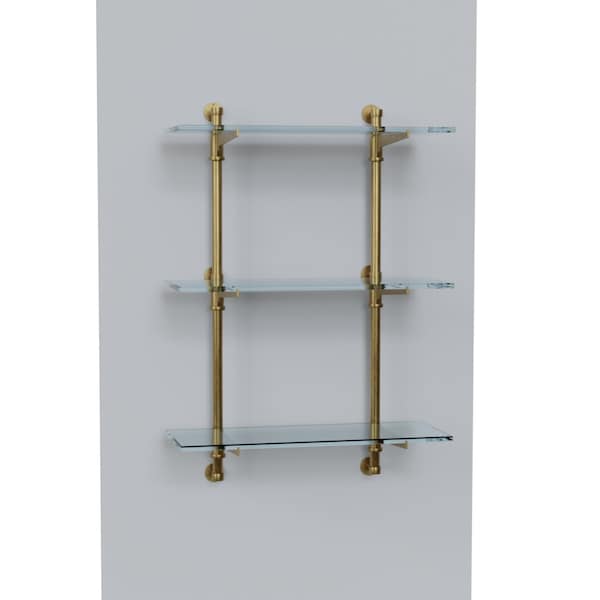 Designs Of Distinction Cantilever Bistro Shelf Kit - 3 Shelves - Satin Brass 01CANT1036SB1 - main